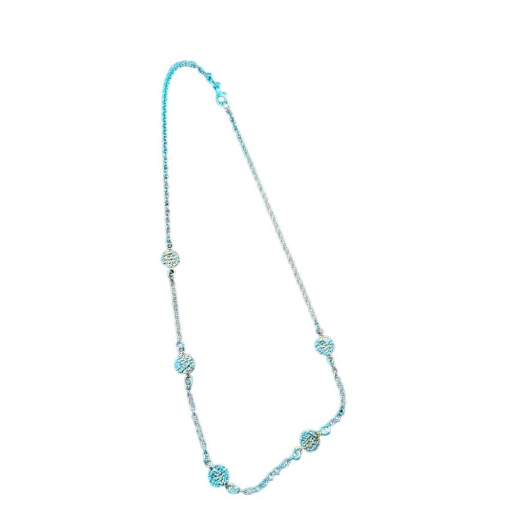 Small Silver Necklace with circle accents